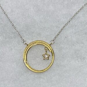 Gold and Silver Star Charm Necklace